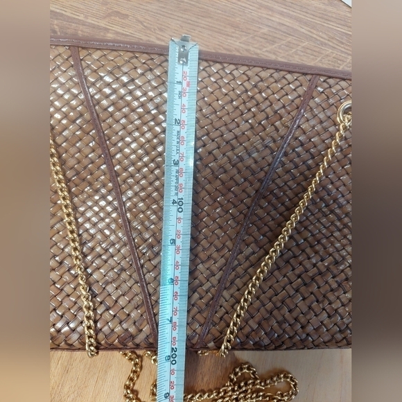 Vintage* The Bay, Made in Italy, Tan Clutch/Cross Body with Long Chain Strap - Picture 12 of 12